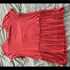 Burnt orange short sleeve peplum top